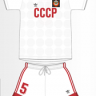 Форма сборной СССР по футболу гостевая 1988 (комплект: футболка + шорты + гетры)