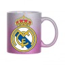 Кружка глиттерная градиент серебристо-пурпурная 330 мл Реал Мадрид