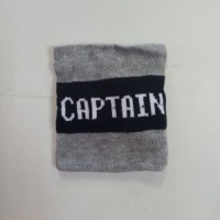 Капитанская повязка "Captain" на липучке серо-черная