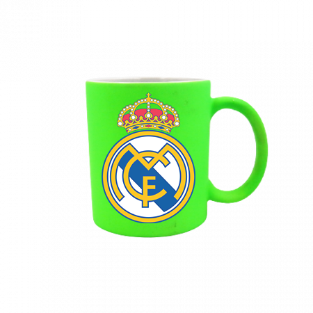 Кружка керамика зелёная неоновая матовая 330мл Реал Мадрид